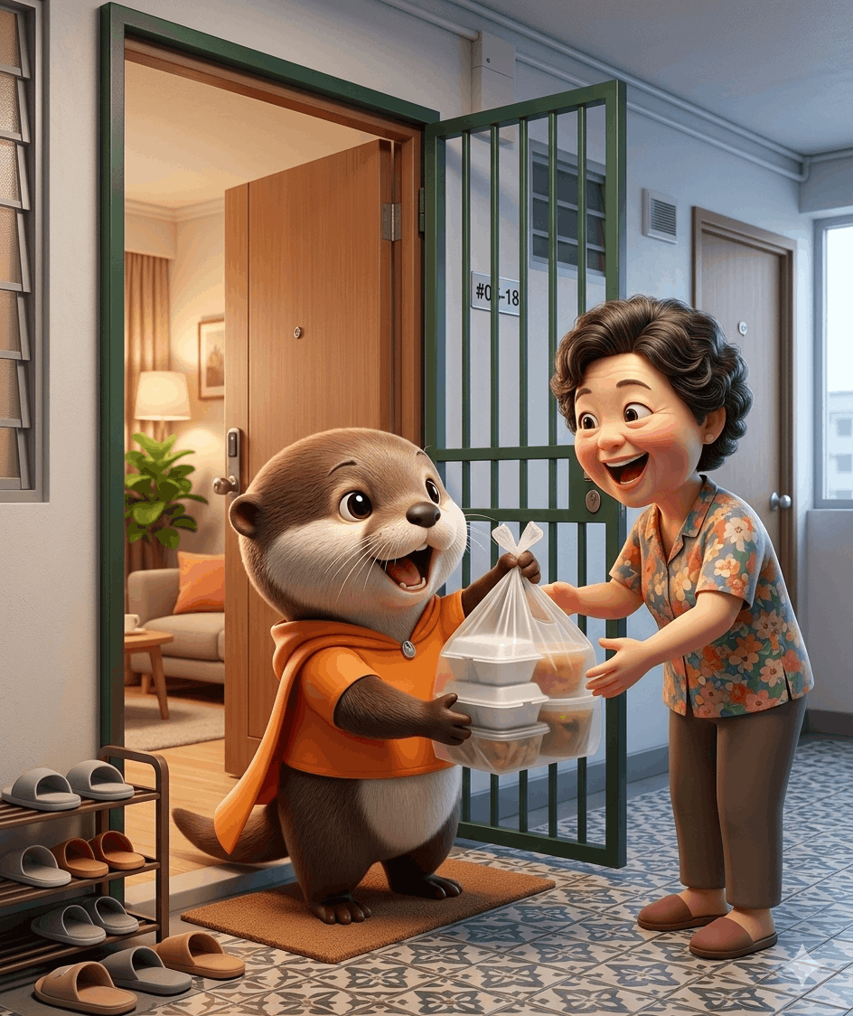 Oris delivering food to a customer — Ownmades